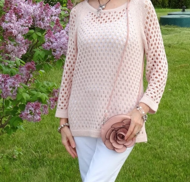 pink crocheted top