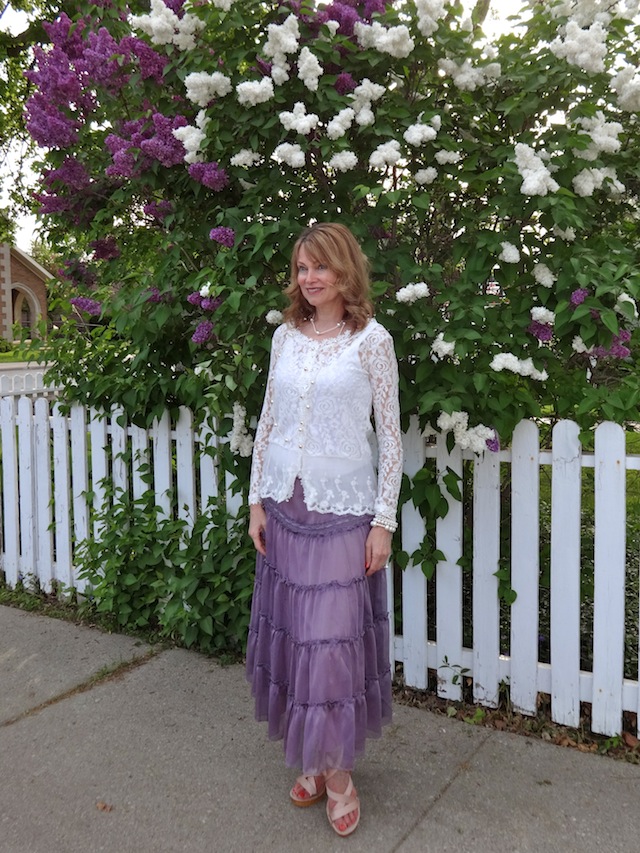 white lace and lilacs